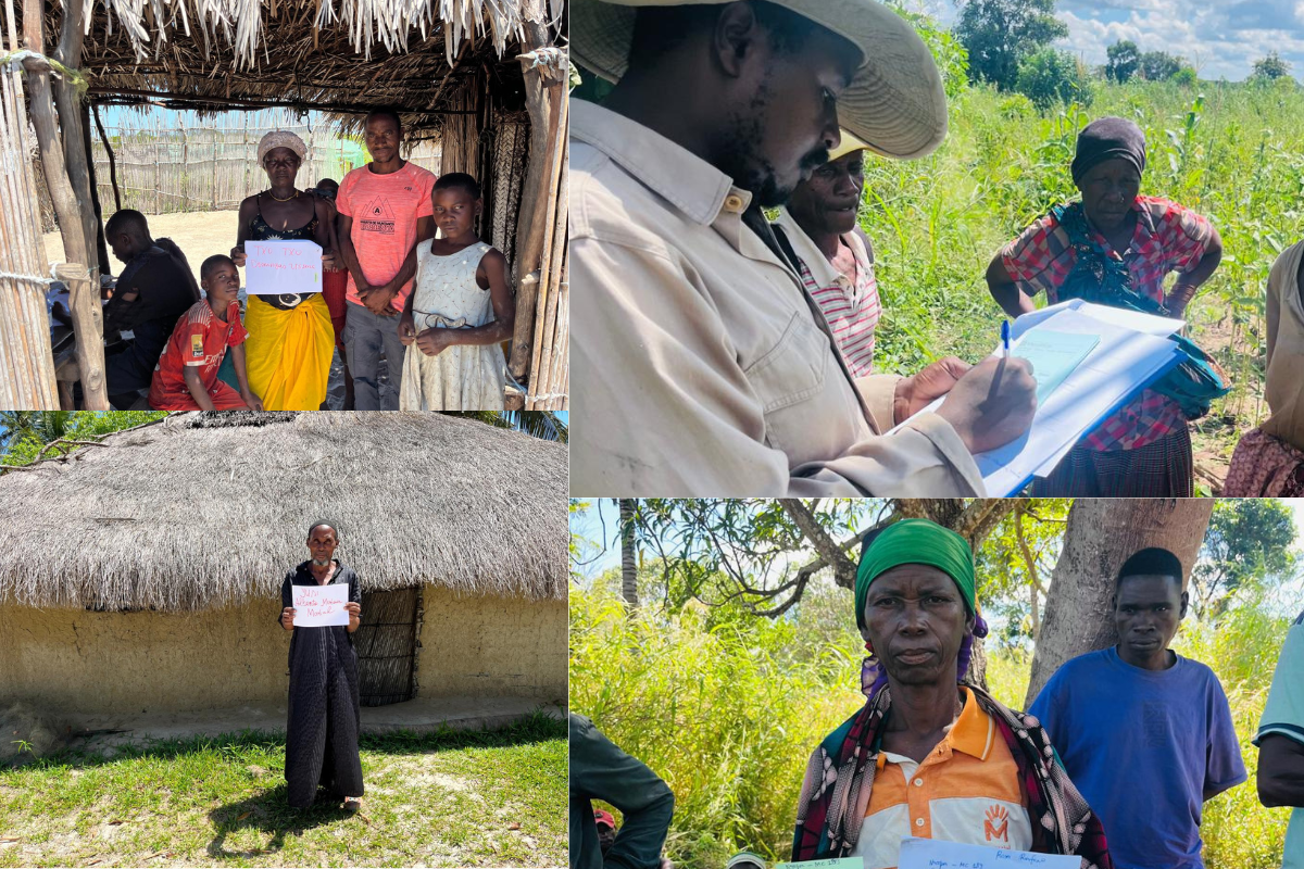 Equipa técnica em consulta comunitária sobre Salvaguardas Sociais e Gestão de Riscos em projecto em Moçambique.